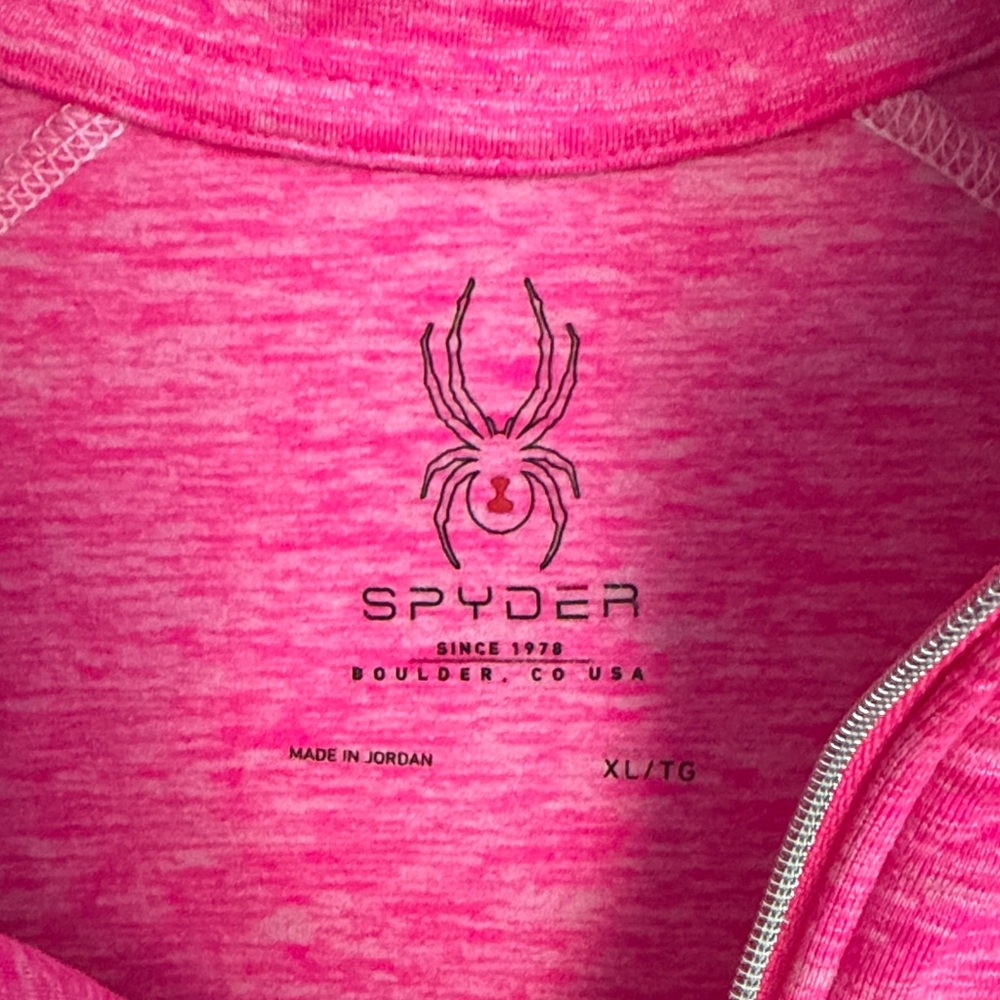 Spyder Women's Quarter-Zip Sweater Pink Heather Size XL - Picture 2 of 2